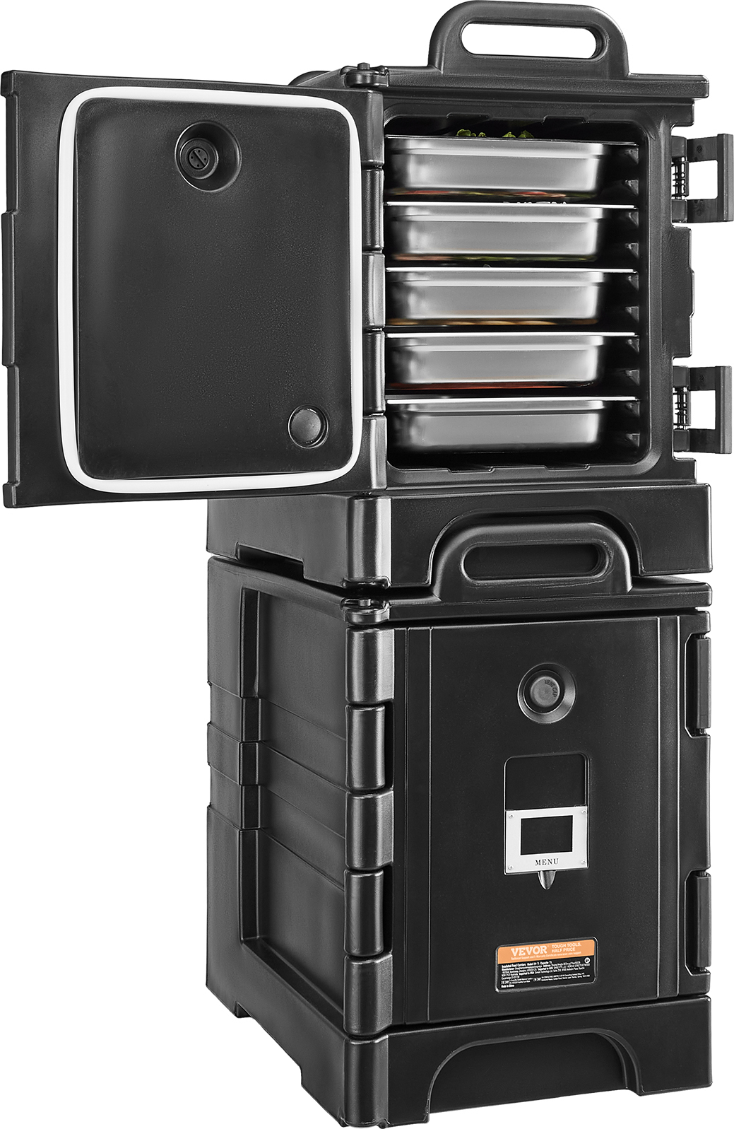 VEVOR Isolierter Lebensmittelbehälter Thermoskanne für Restaurants 75 L x 2, Lebensmittelbehälterträger Lebensmitteltransportbox für Restaurants