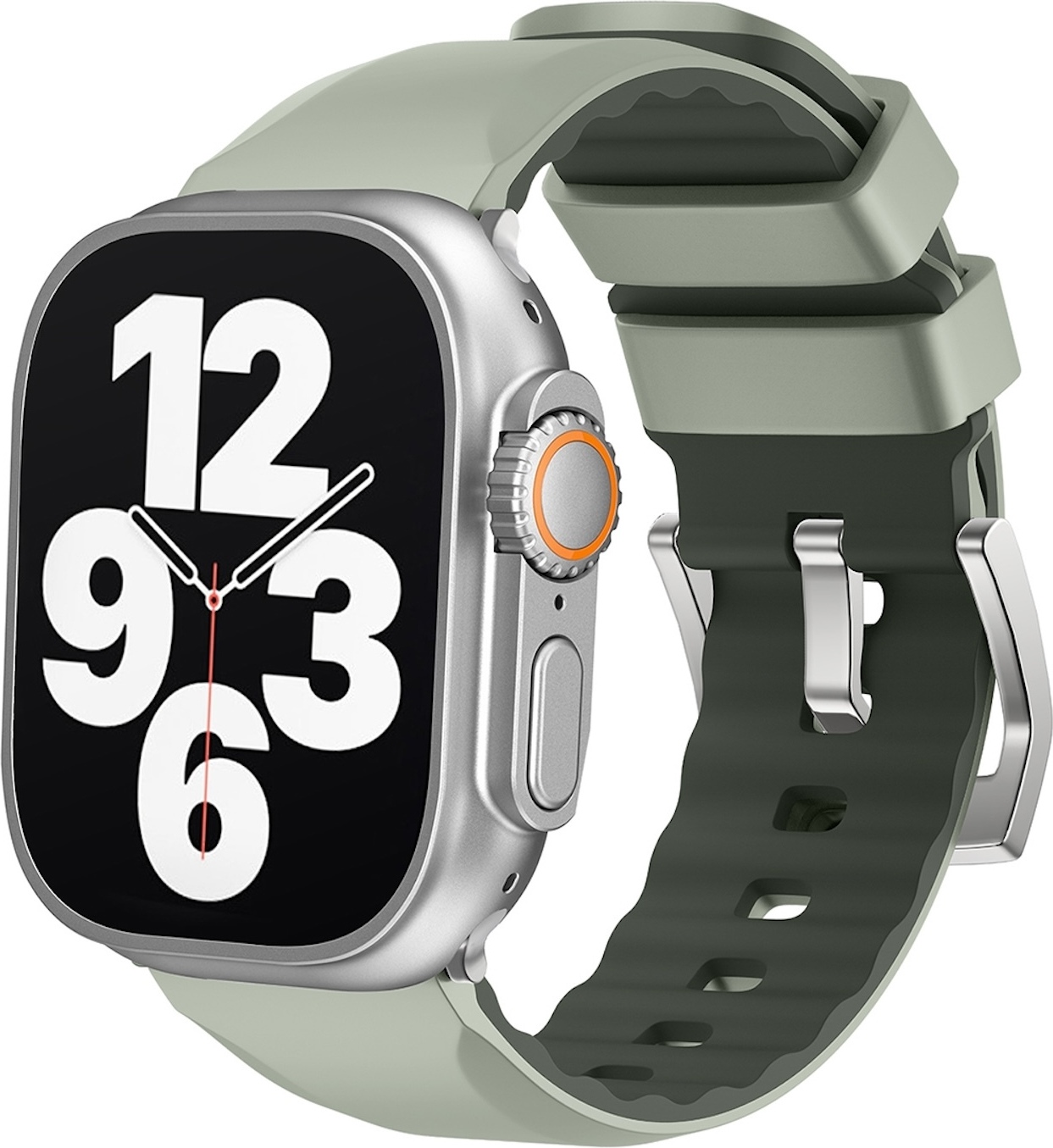 Pre Apple Watch SE 2023 44 mm Dvojfarebný silikónový športový náramok Matcha Green