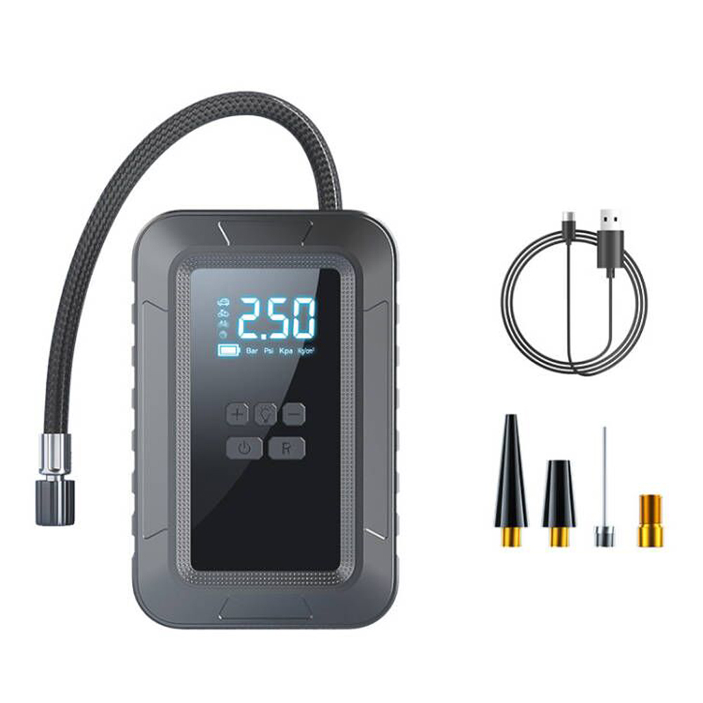 Prenosná vzduchová pumpa do auta, 150 PSI, akumulátorový vzduchový kompresor, elektrická ručná hustilka pneumatík s LED svetlom, podporuje automatické vypnutie pre auto, motorku, bicykel, pneumatiky, lopty