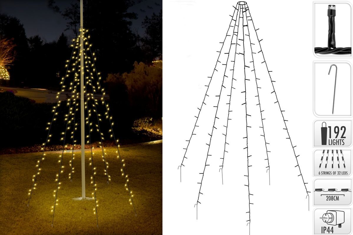 SELF IMPORT AGENCIES Ambiance Fahnenmast-Beleuchtung mit 192 LEDs 208 cm 439750