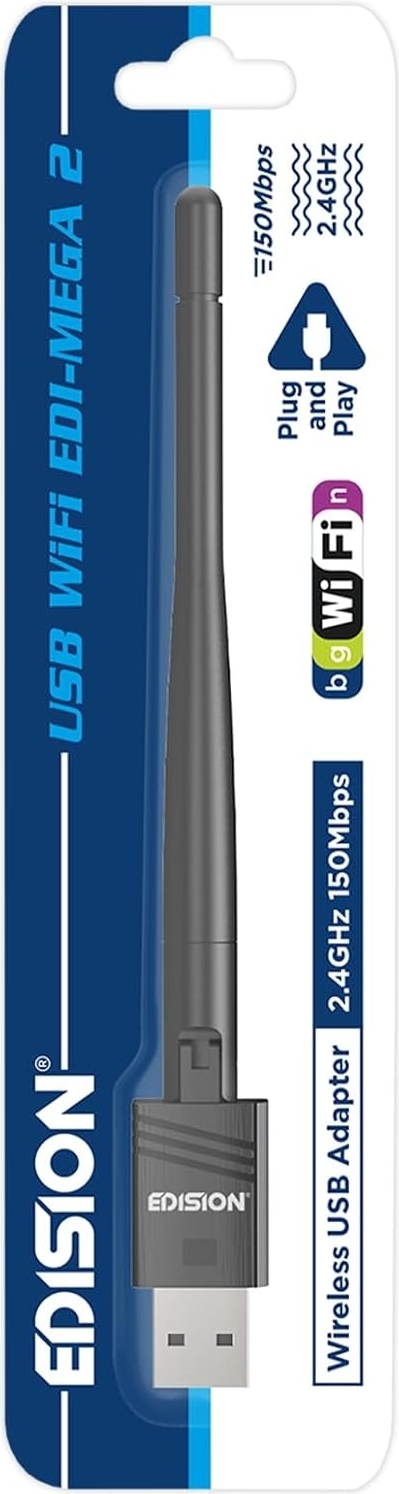 Edision WLAN Stick EDI-Mega 2 USB WiFi 150 Mbps mit Antenne 07-02-0003