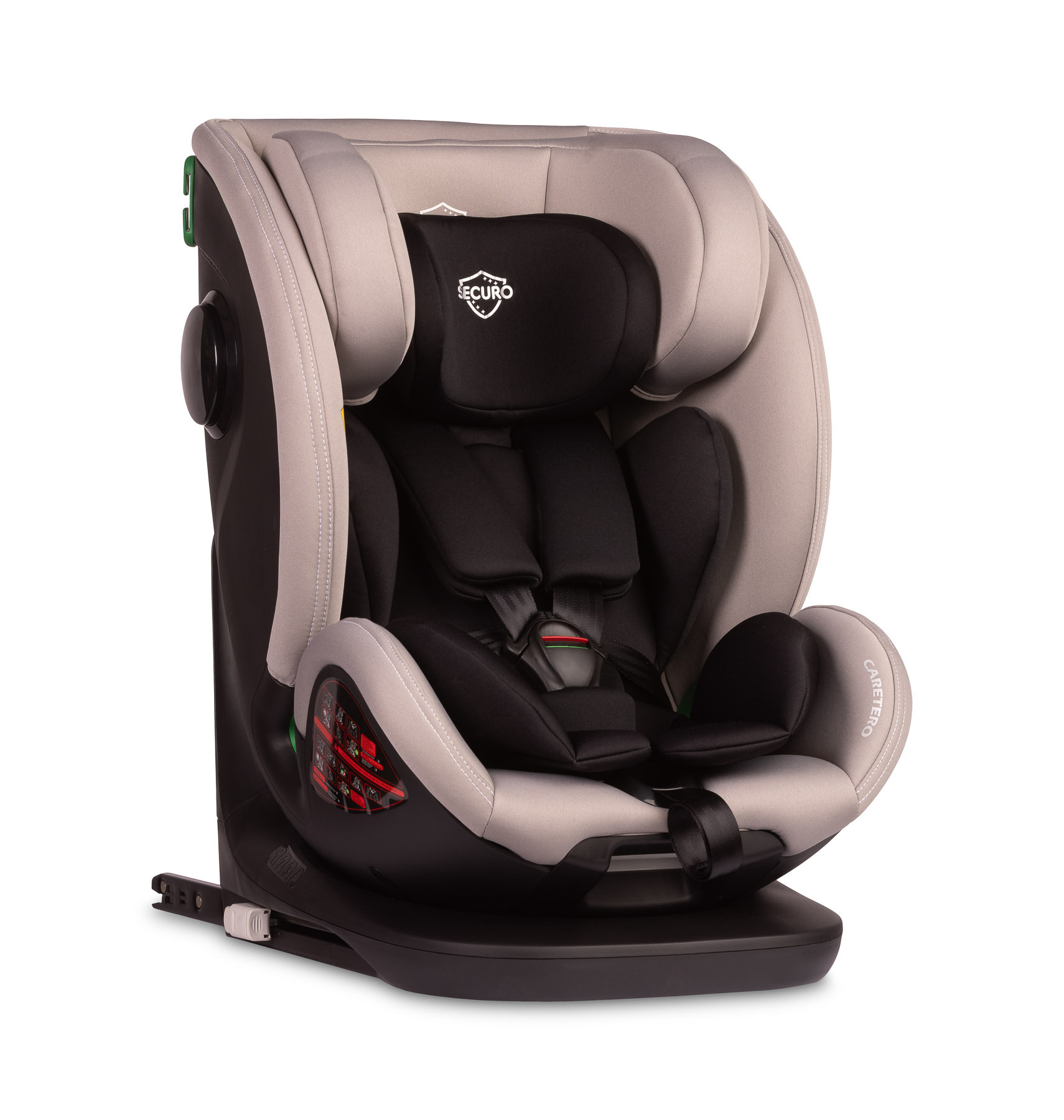 CARETERO Securo, Reboarder 360 Drehbar Isofix, 2in1 Kindersitz Auto, Grau TERO-18554