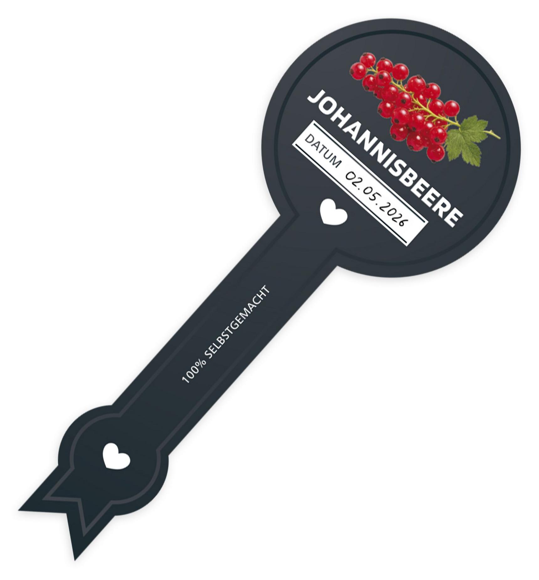 Itenga 50 x Marmeladenetikett Johannisbeere -schwarz- in Siegel-Form mit Beschriftungsfeld
