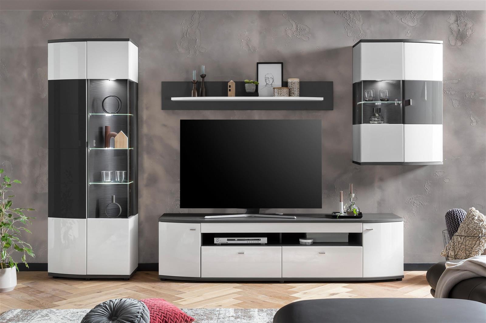 möbelando Wohnwand TV-Wand Wohnzimmerwand Medienwand TV-Möbel "Isla I" 700102