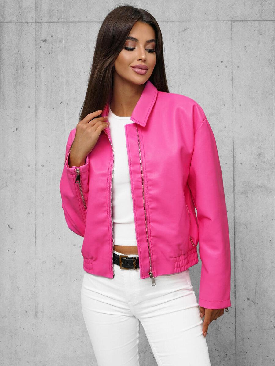 Damen Lederjacke Rosa OZONEE O/G116Z L/XL