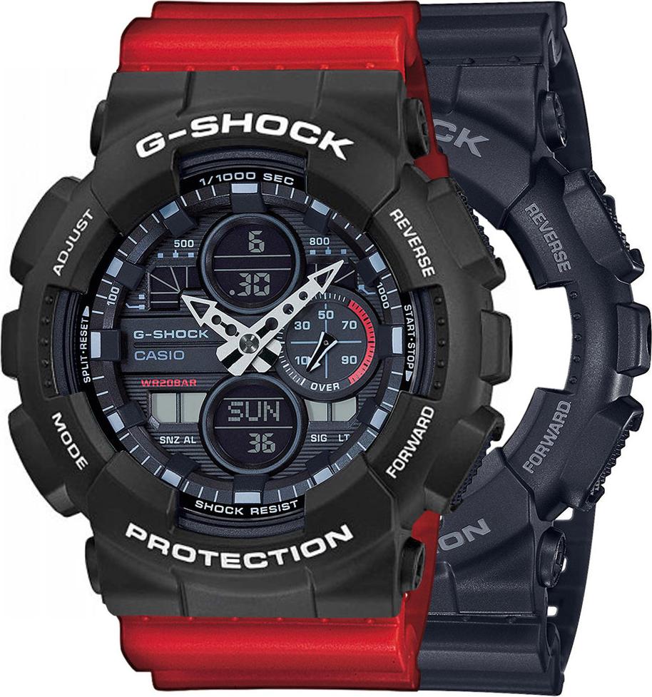 Hodinky Casio G-Shock SET GA-140-1A1ER + BEZEL 10508136 + BAND 10395226 20BAR