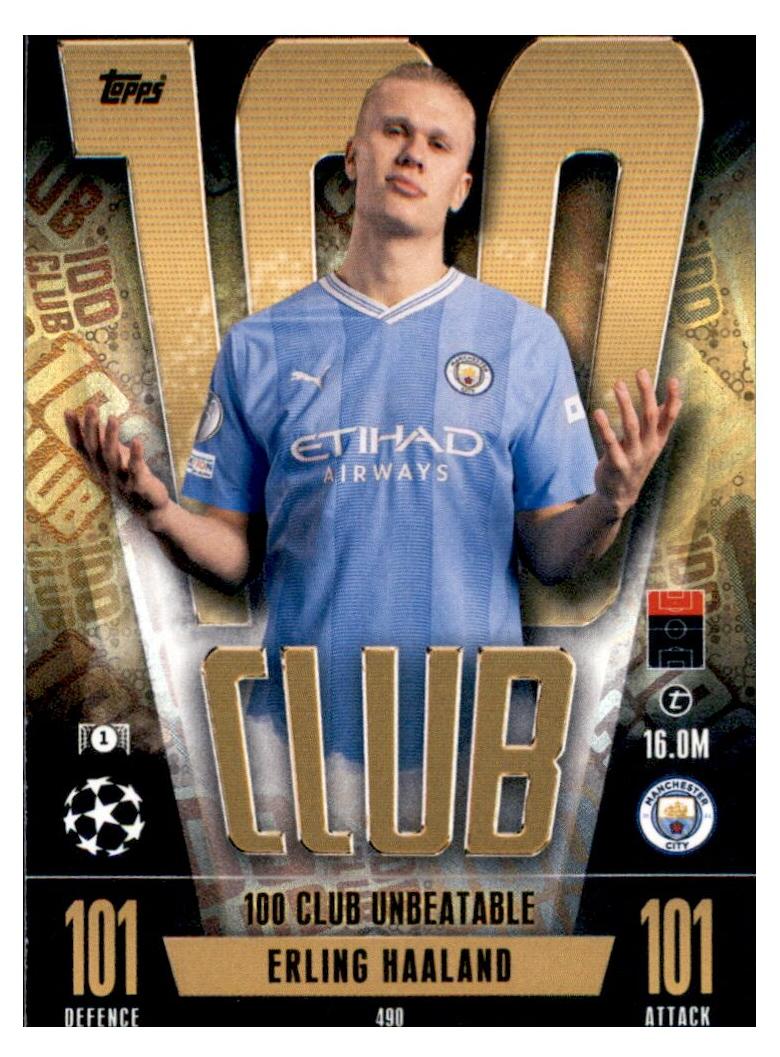 Topps 490 - Erling Haaland - 100 Club - 2023/2024