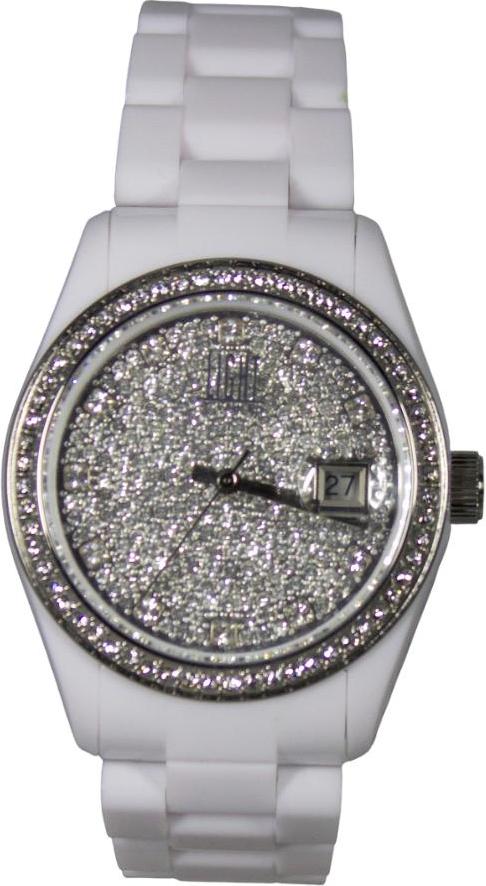 Light Time Armbanduhr Quarz Damen Datum Kunststoff Weiß Silber L144WHT