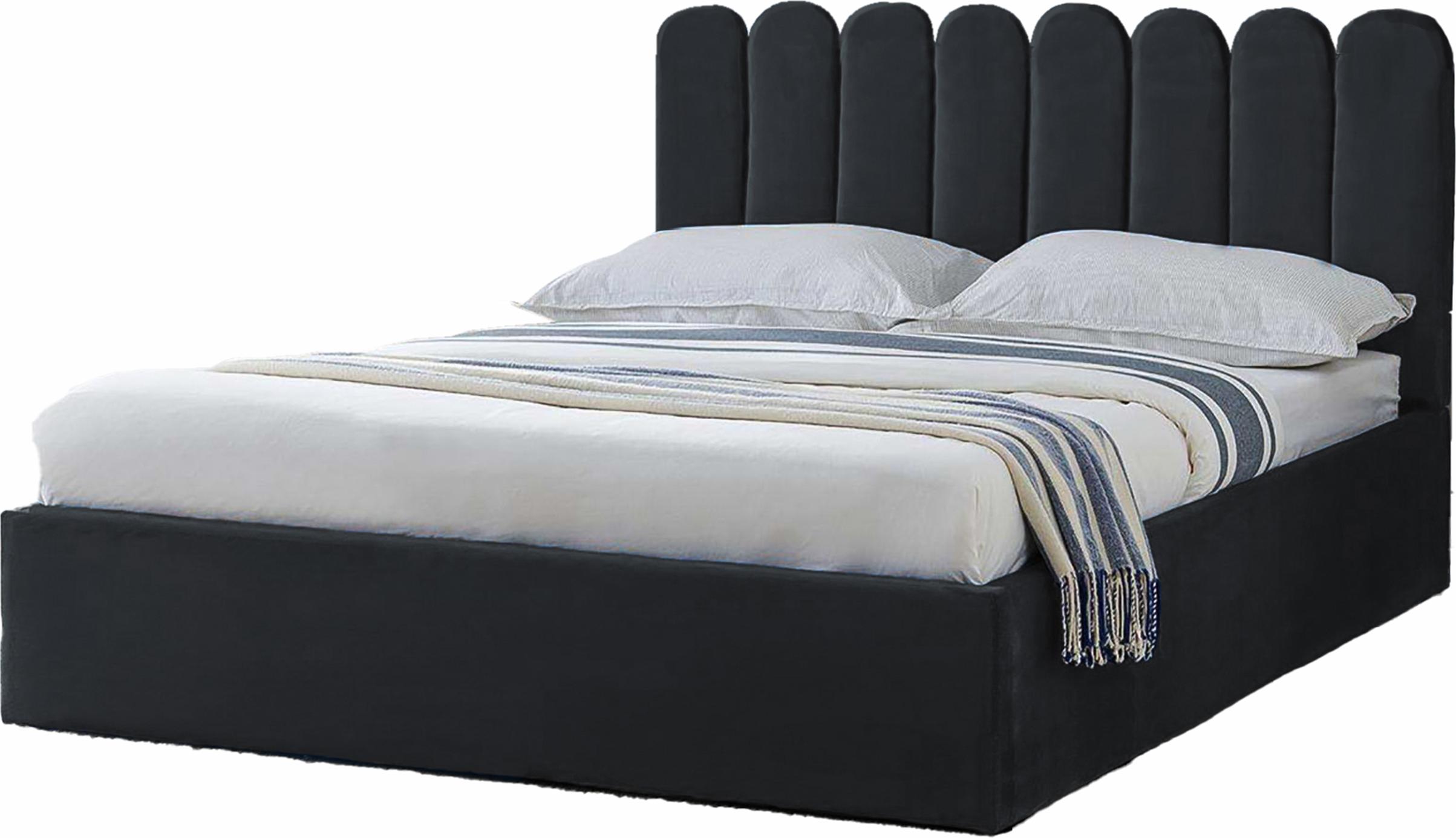 Schlafzimmer-Polsterbett Venezia 150x212x90 cm Liegefläche: 140x200 cm Mit Bettkasten, Metallrahmen, Hebesystem-Gasautomatik, Monolith-StoffPolsterstoff Robuster Rahmen - Marineblau