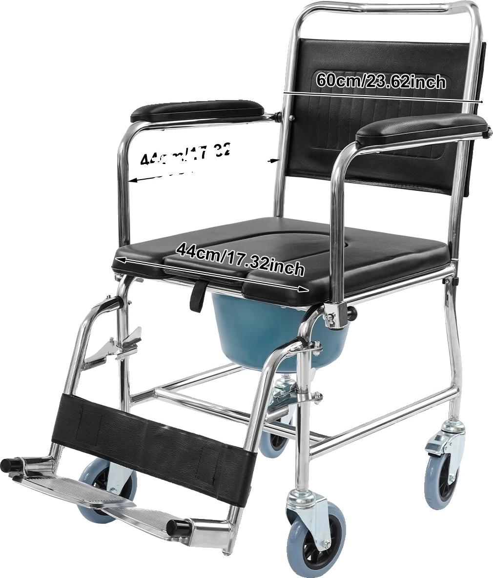 OEM Duschrollstuhl, mobile Toilette, einfache Manövrierbarkeit, schwarz 2759