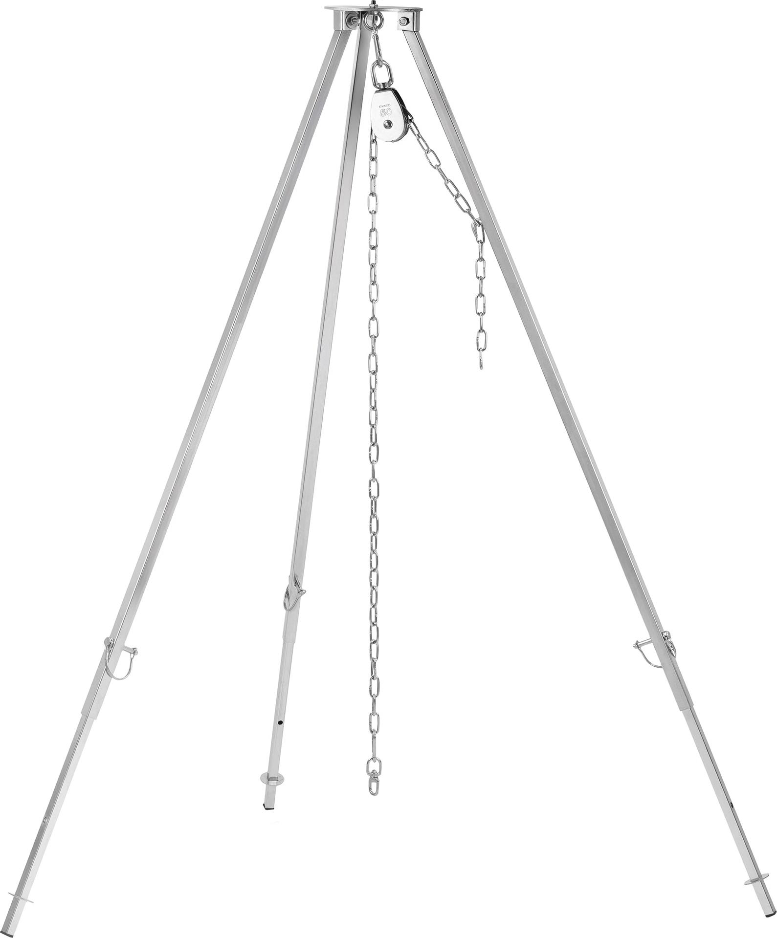 BBQ-Toro Edelstahl Dreibein Grill, 110 - 175 cm, Dreibein für Feuerschale, Dreibein für Schwenkgrill