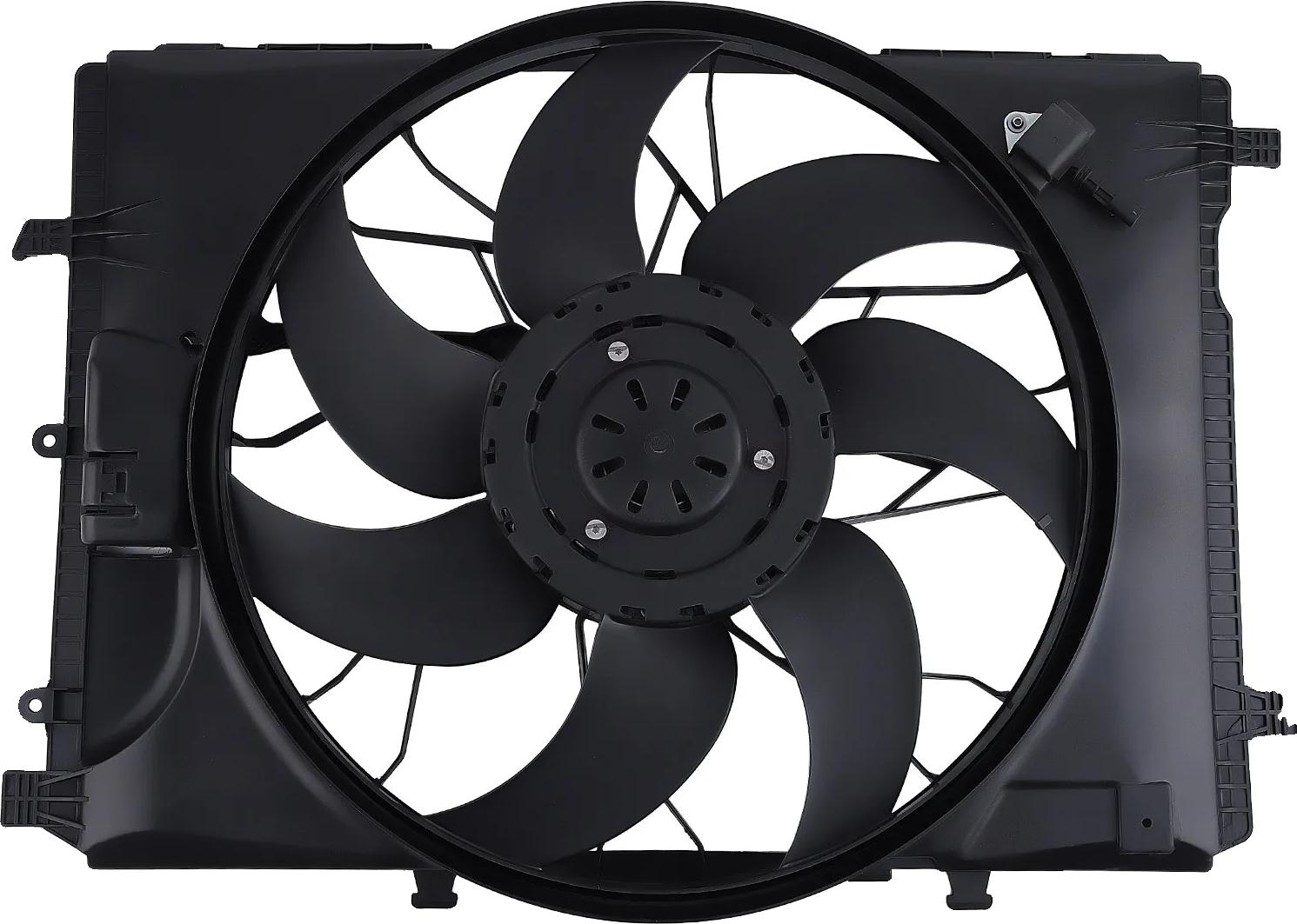 Chladiaci ventilátor, typ elektromotora, výkon 850 W, 7 lopatiek ventilátora, dĺžka 77 cm, šírka 57 cm