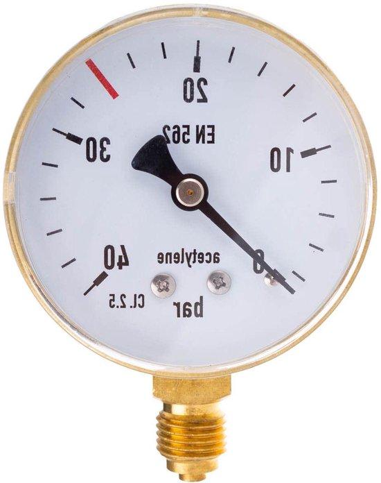 OEM Gasdruckmesser - Technische Gasmessung - EU hergestellt - 0-40 bar - Silber 2026