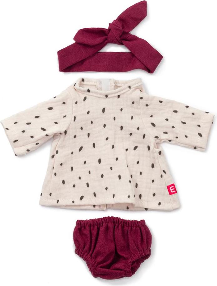 Miniland Puppenkleidung Set Mädchen 38cm bordeaux Baumwolle 8231564