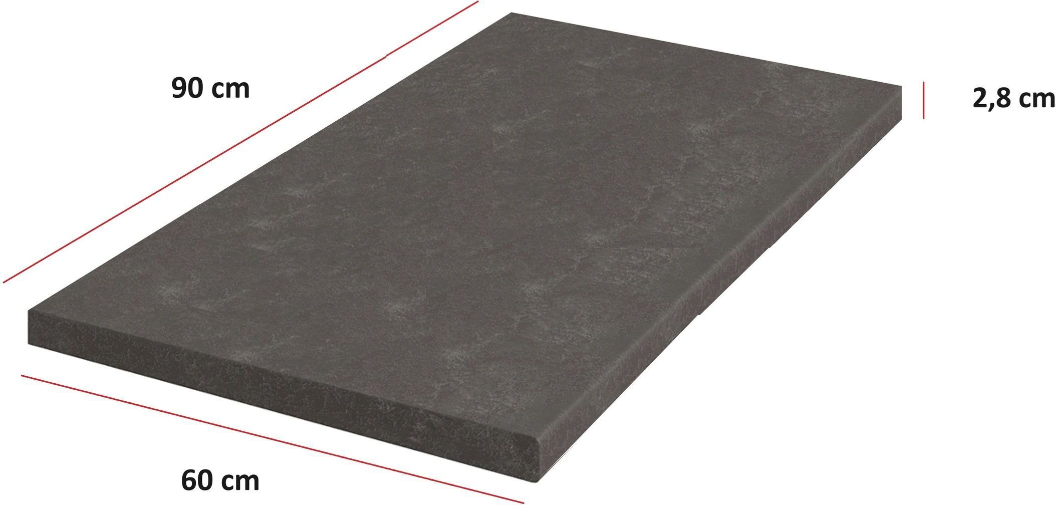 Küchenpreis-Bombe Küchen Arbeitsplatte Metallic Brown 90 cm 28 mm Bianca Grey Rose Küchenzeile