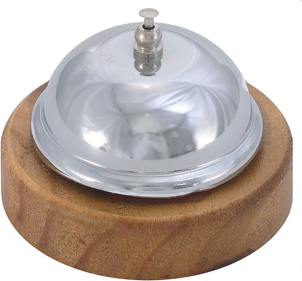 Contacto Rezeptionsglocke auf Holzfuß aus Chrom 1048/001