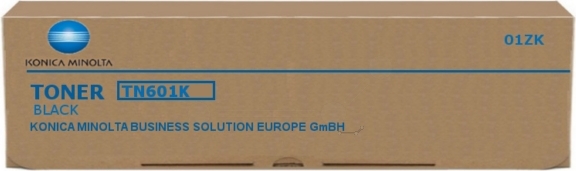 Original Konica Minolta 01ZK / TN-601 K Toner schwarz, 43.000 Seiten, 0,3 Cent pro Seite, Inhalt: 1.040 g
