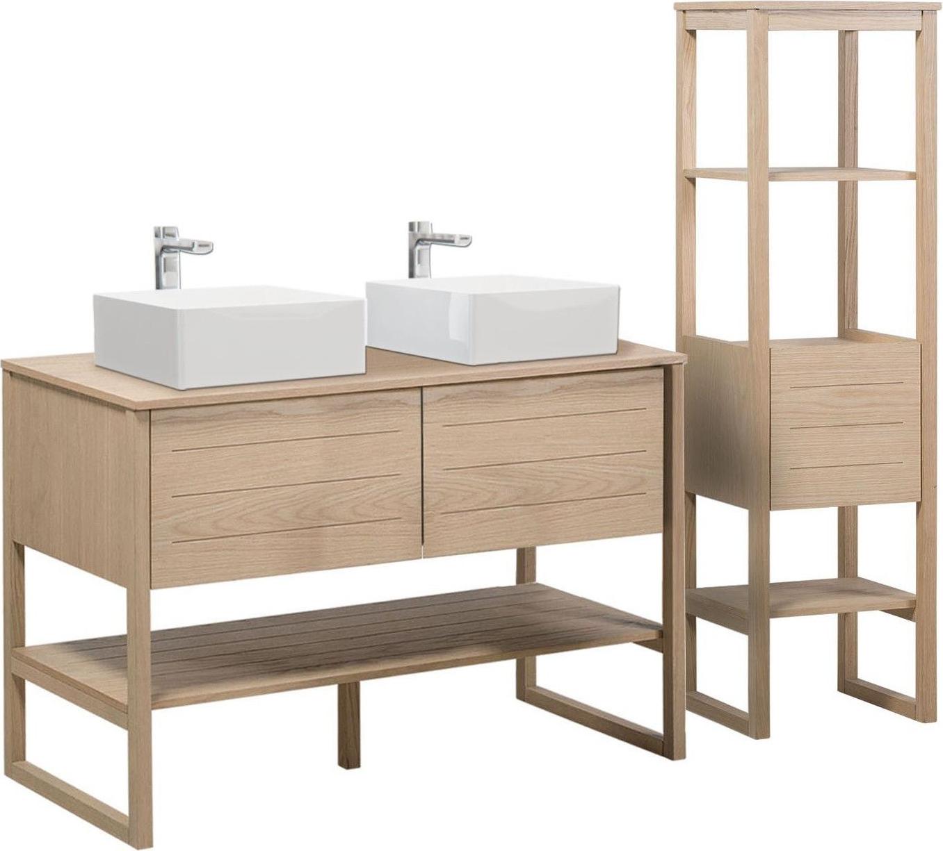 Doppelwaschtisch + Waschbecken + ATOLL-Säule