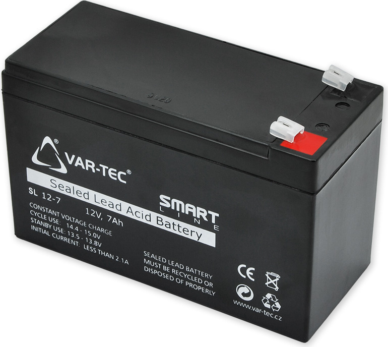 VAR-TEC Smart Line 12V/7Ah - Batterie SL12-7, Lebensdauer 3-5 Jahre