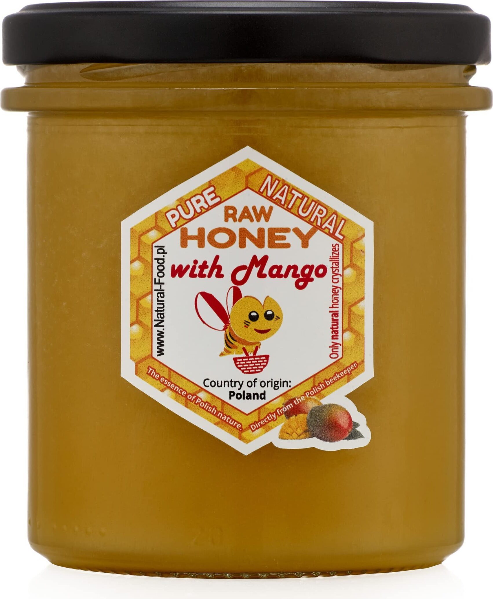 NATURAL FOOD Honig mit Zusatz - für Desserts Süßspeisen Aromatisierte Tees n - Reiches Aroma und Geschmack - Gewicht 430 g - mit Mango