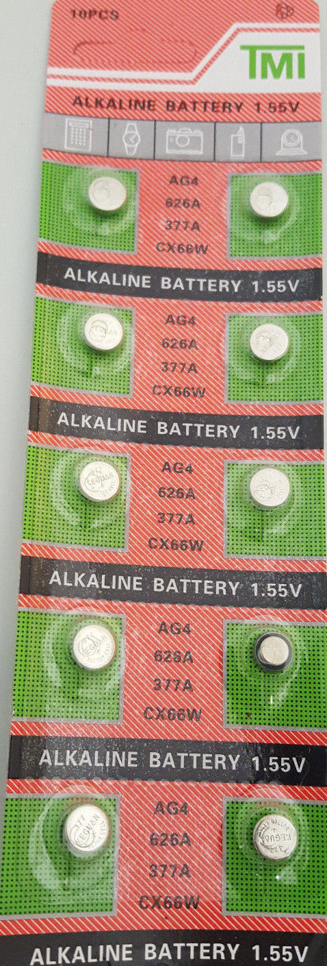 7x 1,55Volt Knopfzellen Uhren Uhr batterie AG4 377A LR626 LR66 Alkaline 31/12/20 