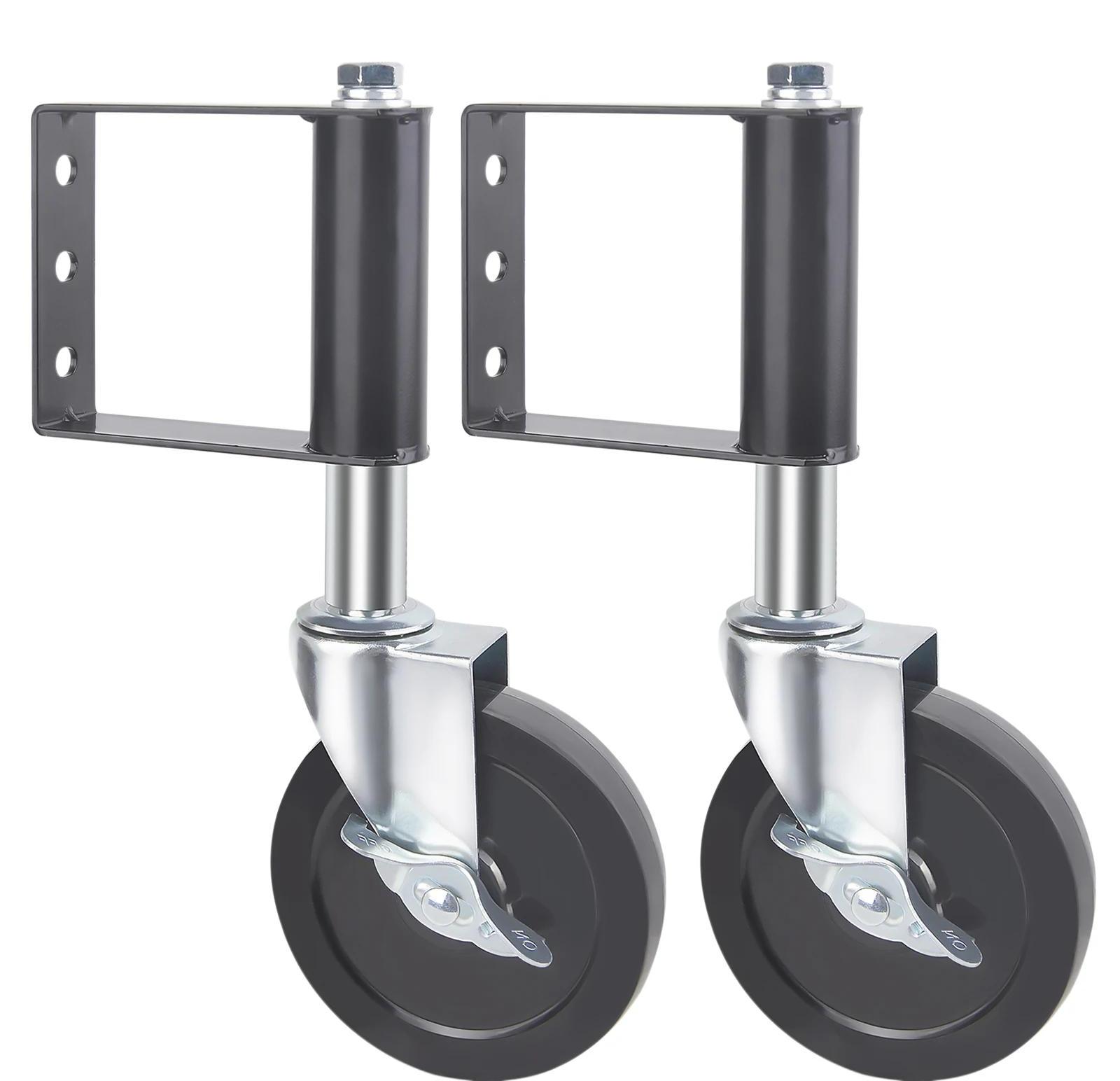 StarTech Torrollen - Federbelastet mit Bremse - Tragfähigkeit 100 kg - 2er-Set - Für Gras, Kies und unwegsames Gelände - Schwarz