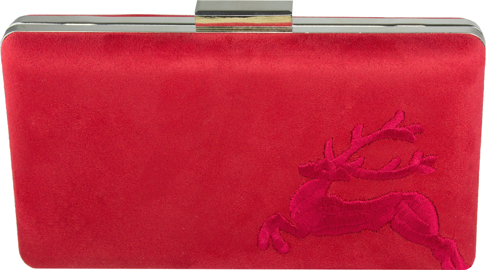 Trachtenland Handtasche mit Hirschstickerei | Clutch Rot