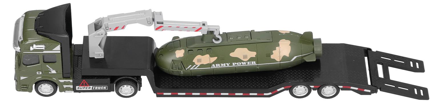 Gistuch U-Boot-Militär-LKW-Modell, Spielzeug-Set, hochsimuliertes Legierungsfahrzeug für Kinder, Militärgrün