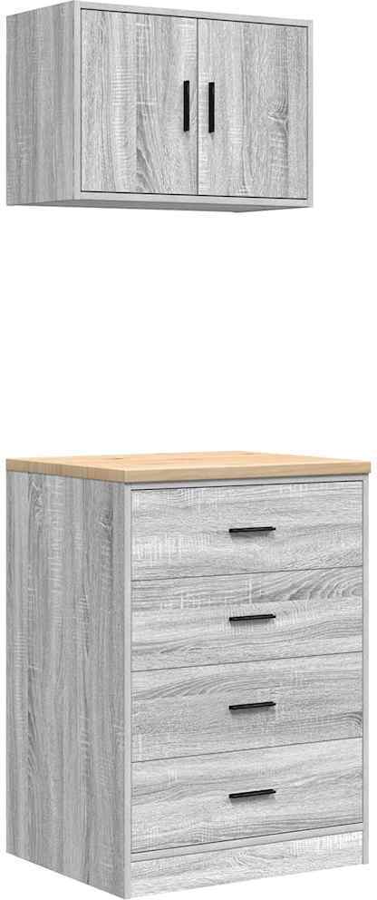 vidaXL Garážové skrine 2 ks Sivá Sonoma materiál na báze dreva