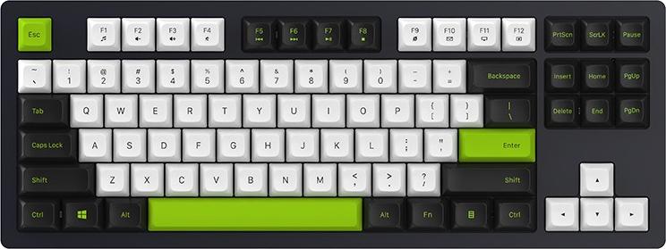 INF 87-Tasten Tri-Mode Mechanische Tastatur mit RGB und Hot-Swap Pink Schalter 399630