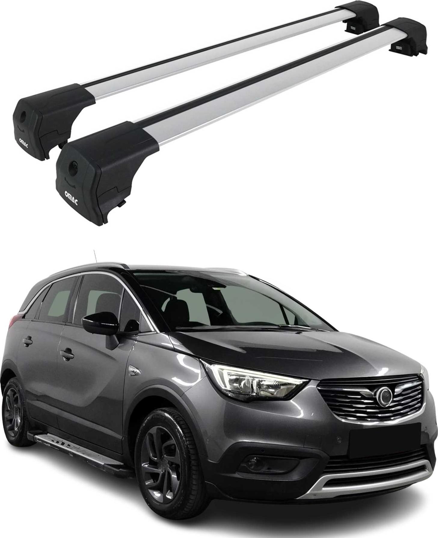 OMAC Dachträger Grundtäger für Opel Crossland / Crossland X 2019-2025 75kg Alu Silber