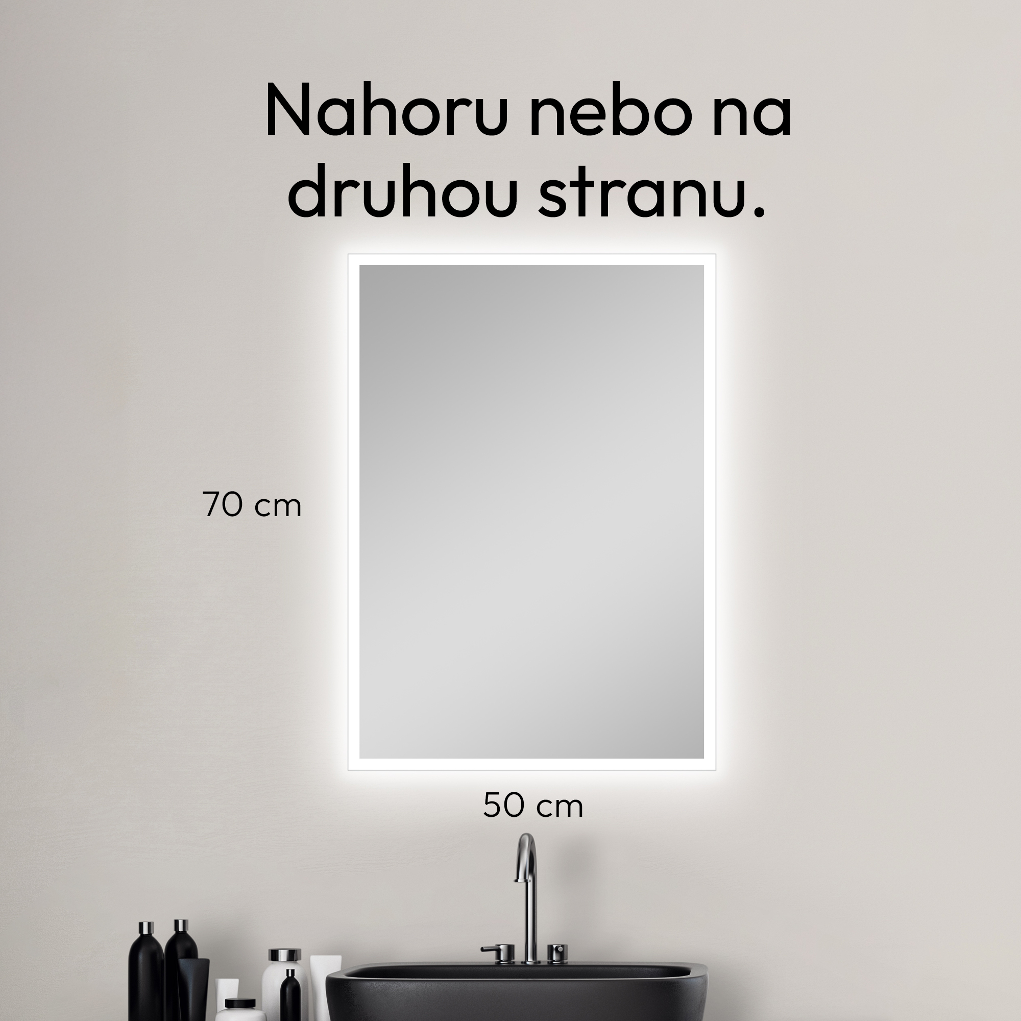 Specchio Da Bagno Con Illuminazione A LED Rotonda 70 Cm, Ultrixe 70 Cm 80 Cm 90 Cm Specchio Da Bagno Rotondo Con Sensore A Led Anticollo Con Pulsante Tocco Intelligente 64047100