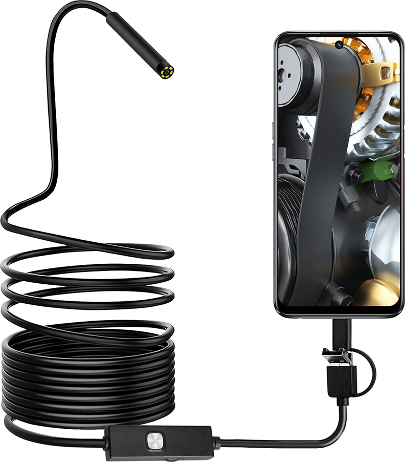 KKmoon Endoskop 0.3MP Endoskop 3 in 1 Endoskop mit einstellbaren LEDs 5 Meter