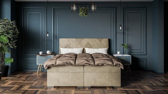 Boxspringbett Luxus Designer Schlafzimmer Polstermöbel Doppelbett - JVmoebel JVM4067282546813