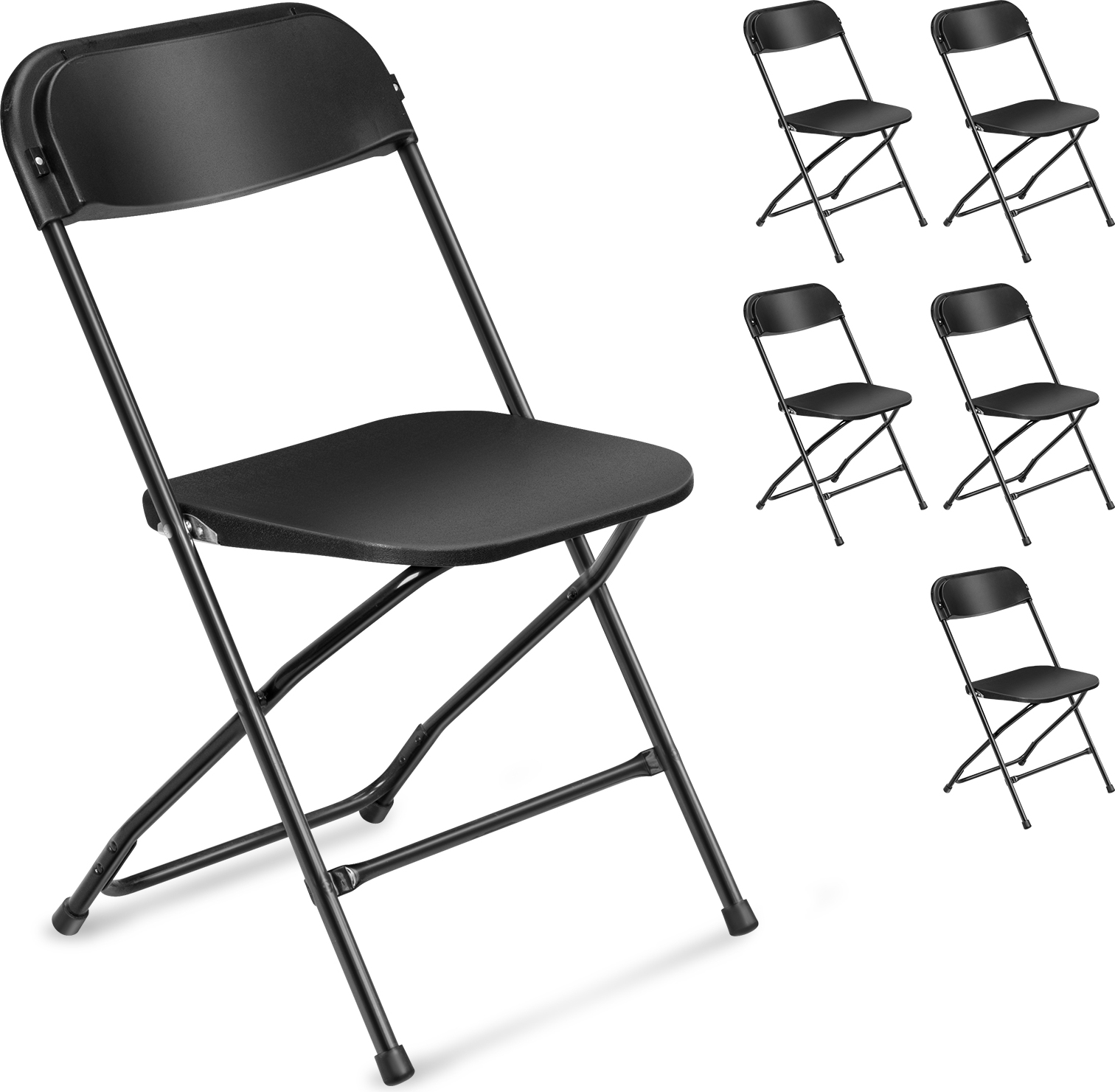 FCH Gästestuhl 6er Set - stabiles Klappstuhl , der - bis 150 kg belastbar - Schwarz