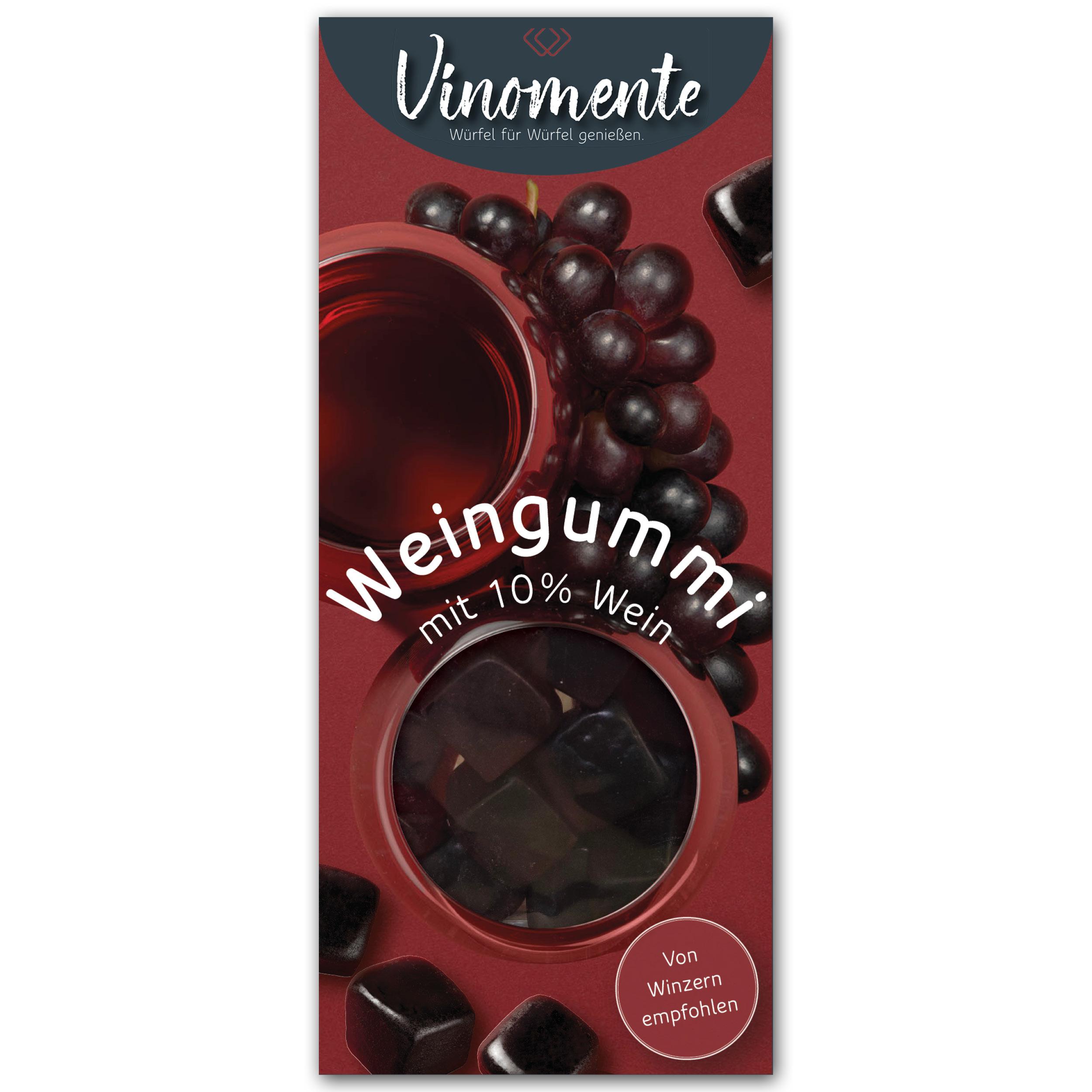 W&S Wine & Sweets GmbH Weingummi - Rotwein, Weingummi mit 10% Rotwein, 150g - Weingeschenk, Gastgeschenk, Mitbringsel 0204020101