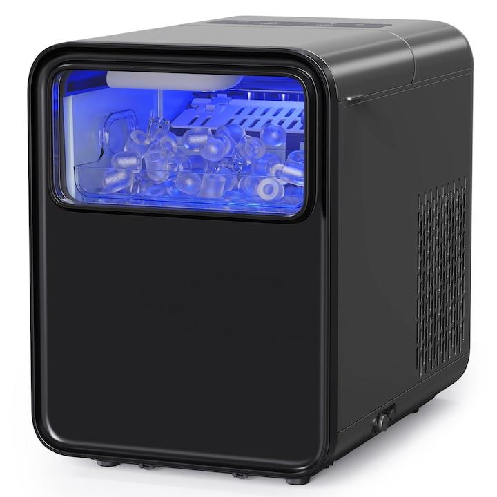 Eismaschine für die Arbeitsplatte, Eismaschine mit Selbstreinigungsfunktion, 9 Eiswürfel in 6 Minuten, 11,5 kg in 24 Stunden, kompakte Eismaschine