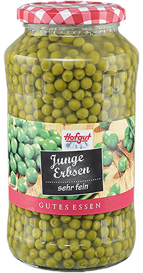 Hofgut Erbsen sehr fein (720ml Glas) Konserven