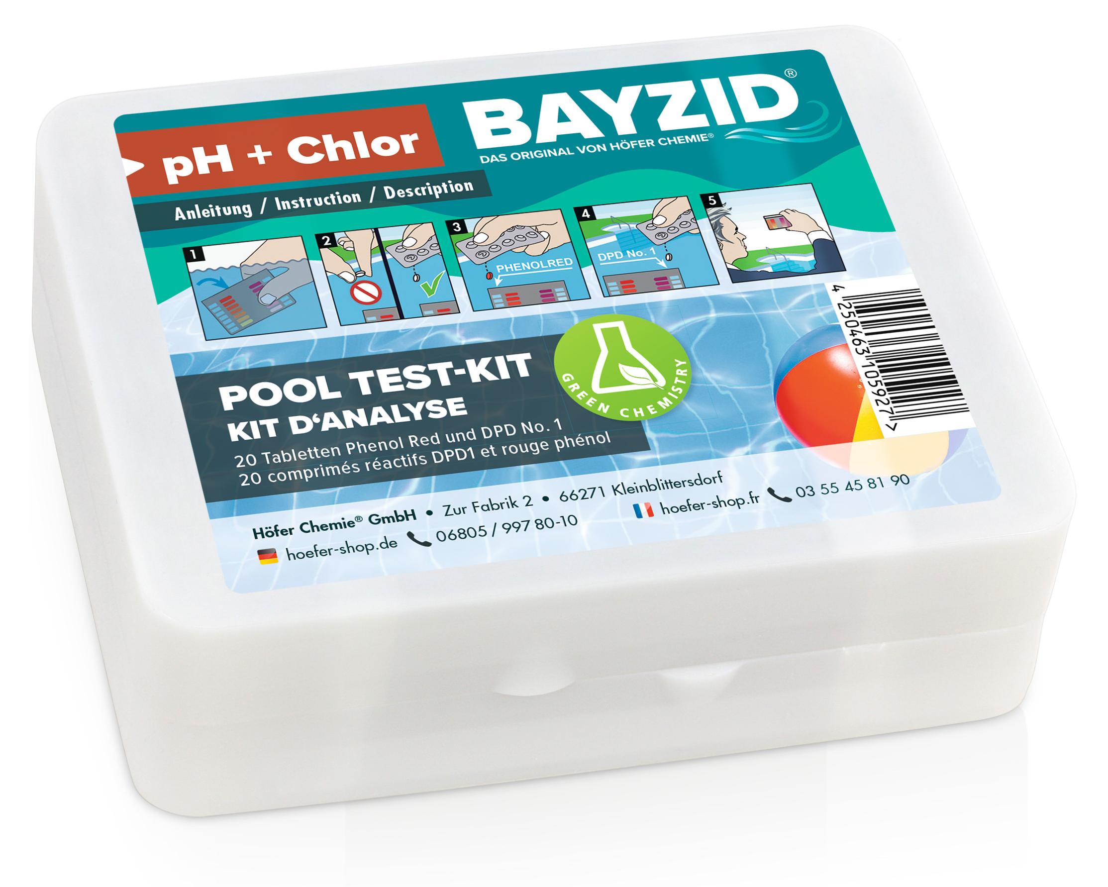 Höfer Chemie Test-Kit zur optimalen Messung des Chlorgehalts und pH-Werts