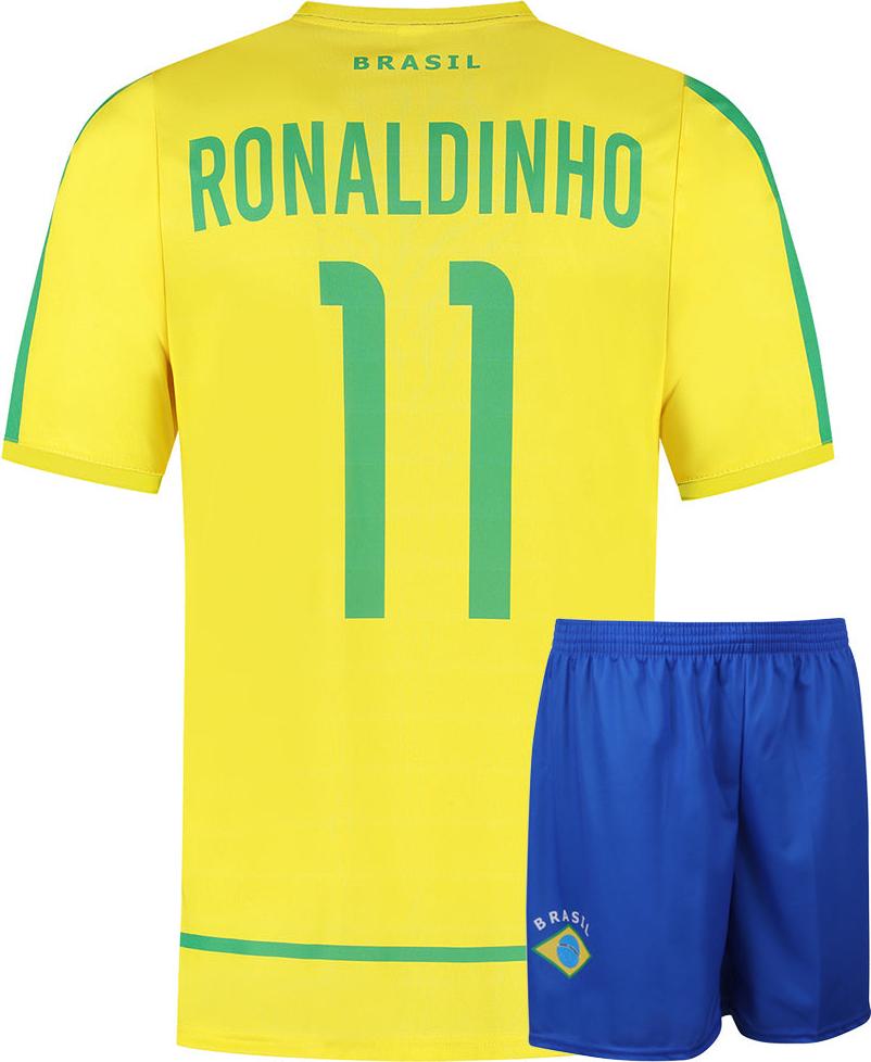 Kingdo Brasilien Fußball Trikot Set Heim Ronaldinho - WM 2002 - Kinder und Erwachsene - XXL braz-set-ronaldin-XXL