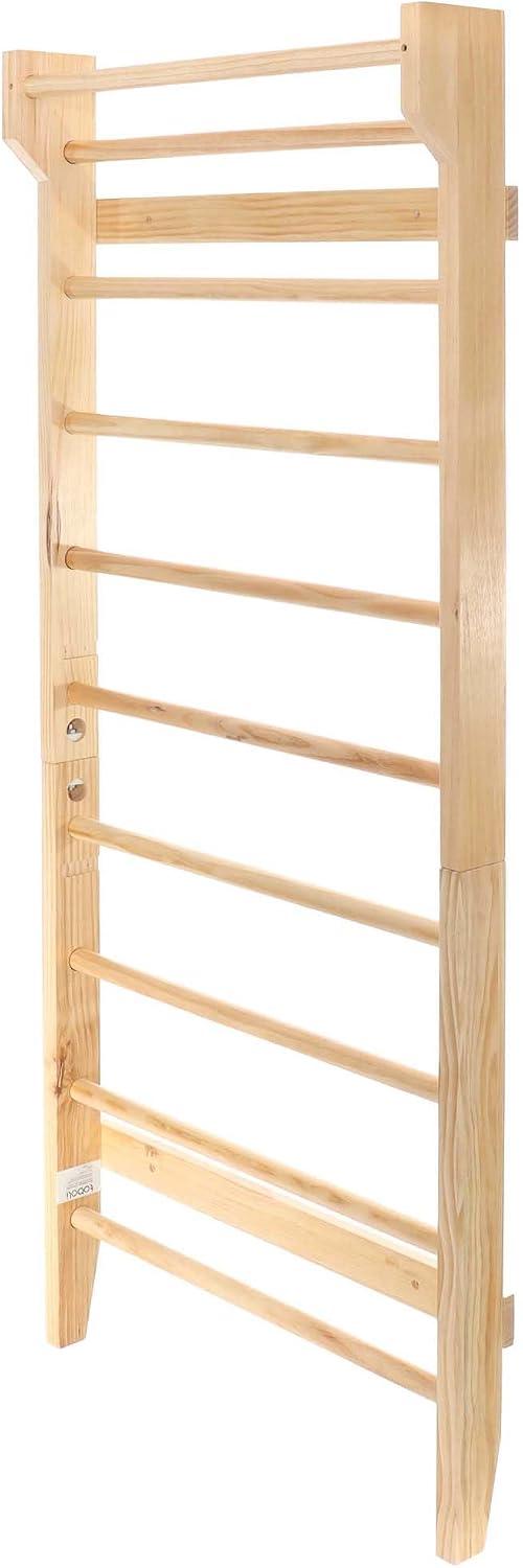 Merkloos Gerüst Wandklettergerüst in Holzoptik 195 cm Kletterwand Klettergerüst bis 150 kg Gymnastik Kinder Erwachsene