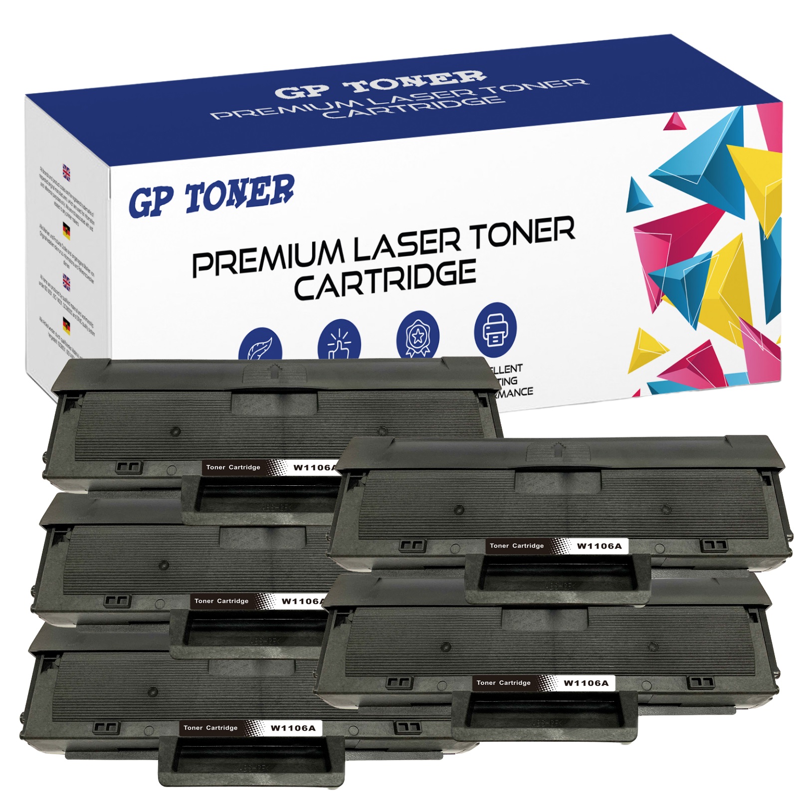 5x Kompatibilný toner pre HP 106A W1106A for HP Laser 107a 107r 107w MFP 135a 135r Čierny