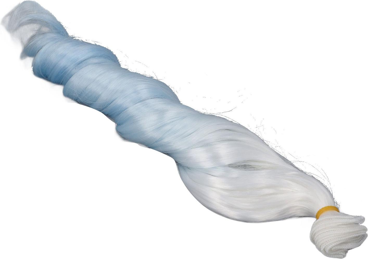 Cocosity Multifunktional Puppenherstellung Percke, Wei?er Blau -Gradienten 30 Cm Waschbarer Weichpuppenpercken Haarreihe fr Handwerk, Bestehend aus Hoher Temperatur Weicher (R?mische