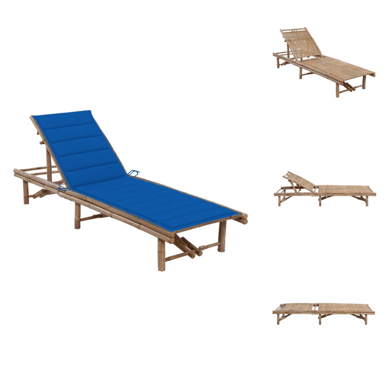 vidaXL Záhradné lehátko s bambusovým vankúšom - Lehátka