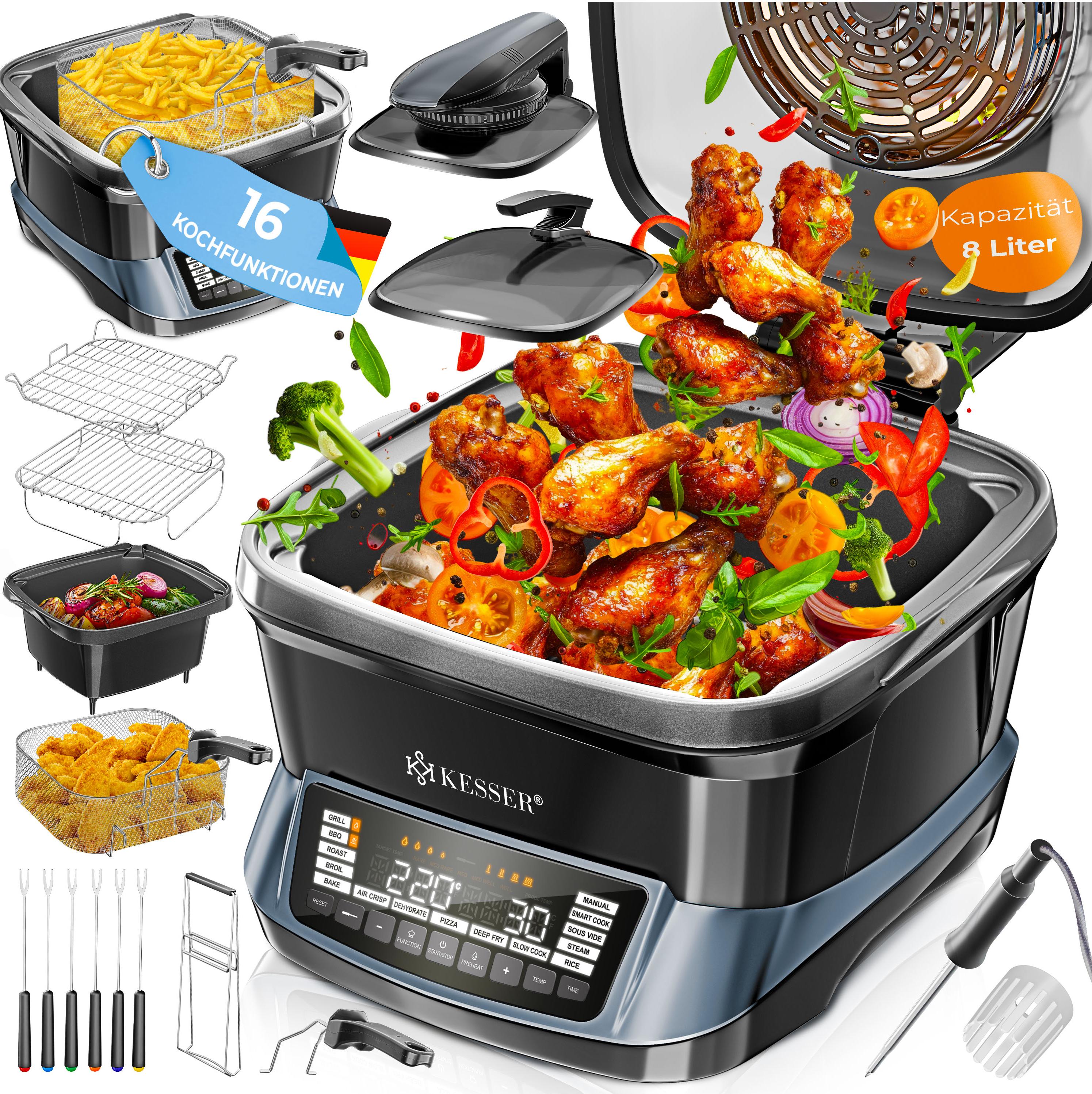 KESSER® Multikocher Küchengerät mit 16 Programmen - Grillen, Backen, Dampfgaren