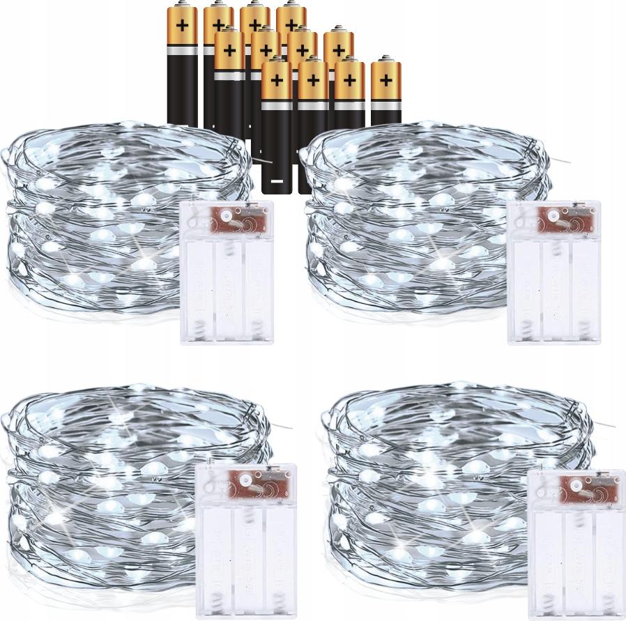 Kaufland Led Leuchten Draht 10M 100 Led Mit Batterien - 4 Stück Kaltweiss Dekorativ