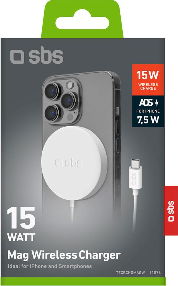 SBS Mag Smartphone White USB Bezdrôtové nabíjanie Rýchle nabíjanie Vnútorné