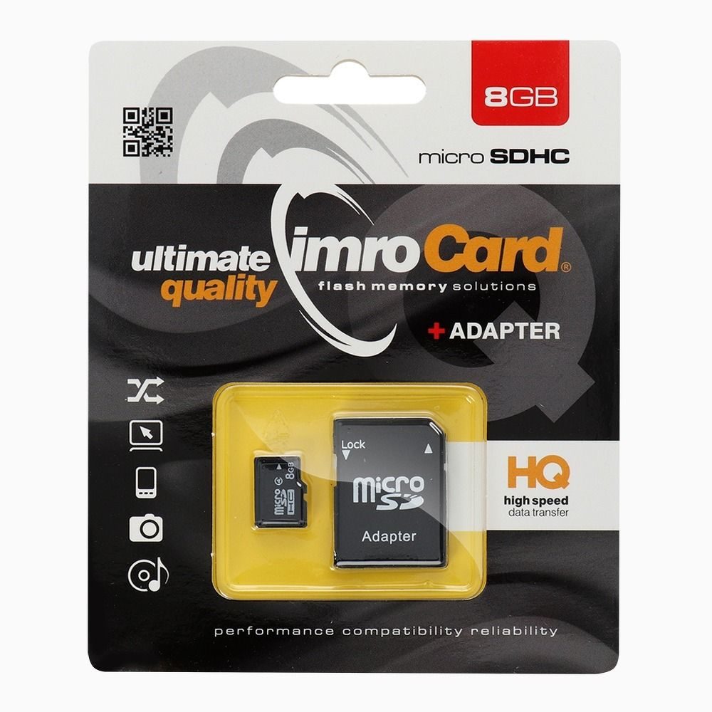 SPEICHERKARTE IMRO microSD 8GB mit Adapter SD 4/8G ADP