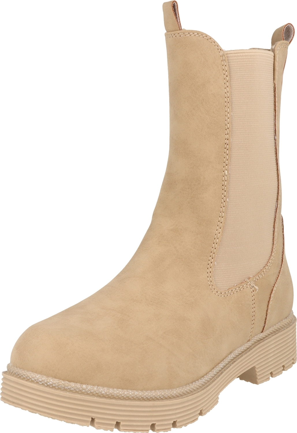 Indigo Mädchen Schuhe Chelsea Boots gefüttert 454-134 Taupe Reißverschluss