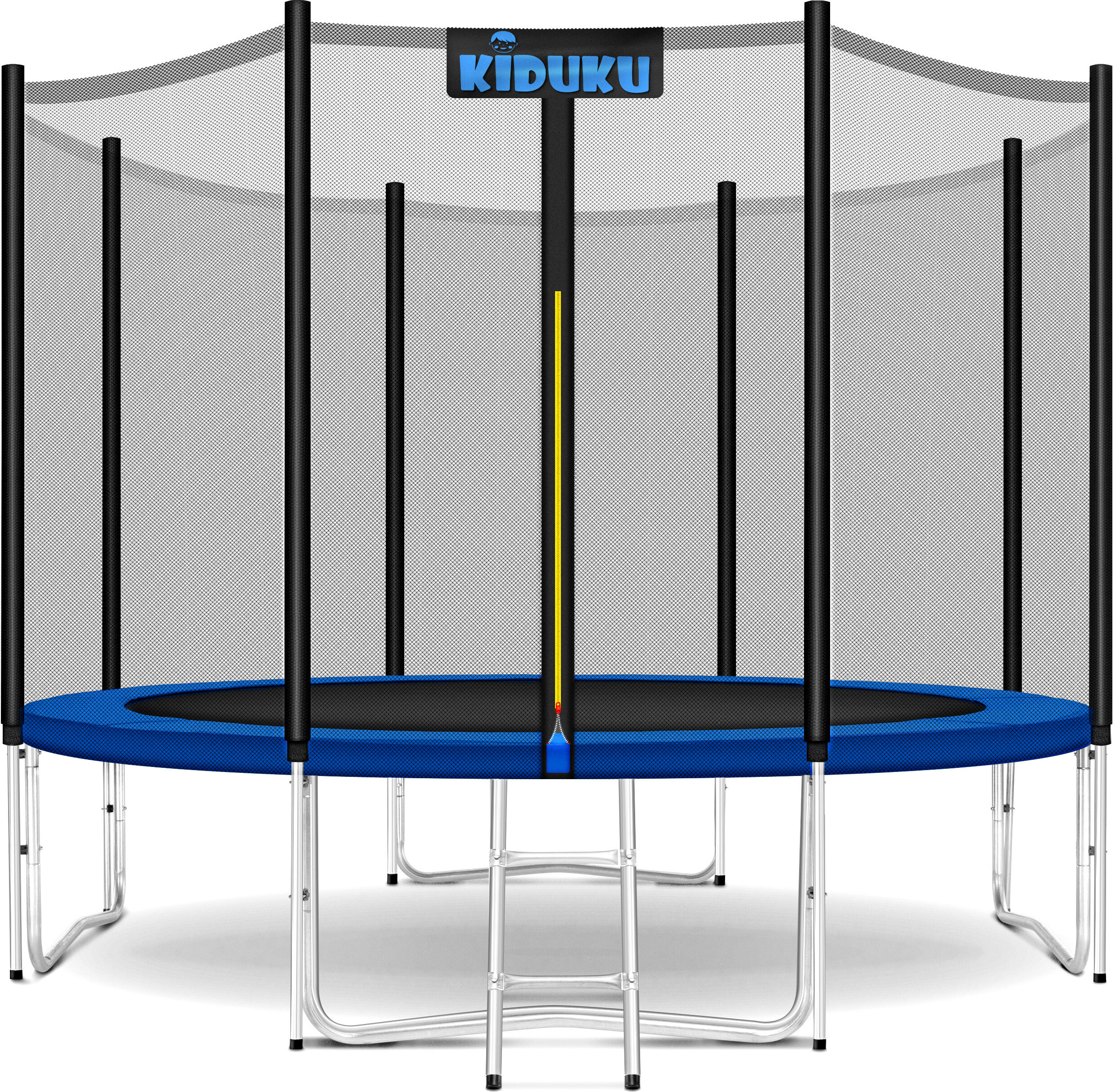 Trampolína KIDUKU® Ø 366 cm | Testované Rheinland | Kompletný set s bezpečnostnou sieťou, rebríkom, krytom hrán, kotvou do zeme a príslušenstvom | Vonkajšia záhradná trampolína pre deti